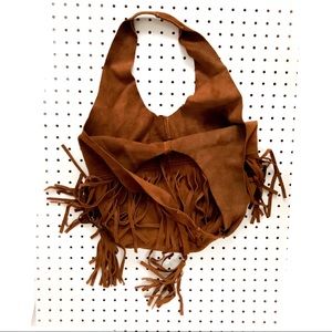 Buttery Suede fringe hobo bag boho fringe
